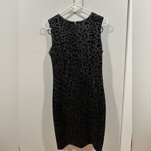 Calvin Klein Black Leopard Sheath Dress